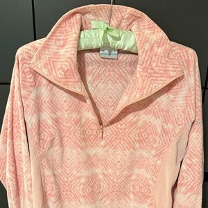 Columbia Pink Patterned Quarter-Zip Pullover